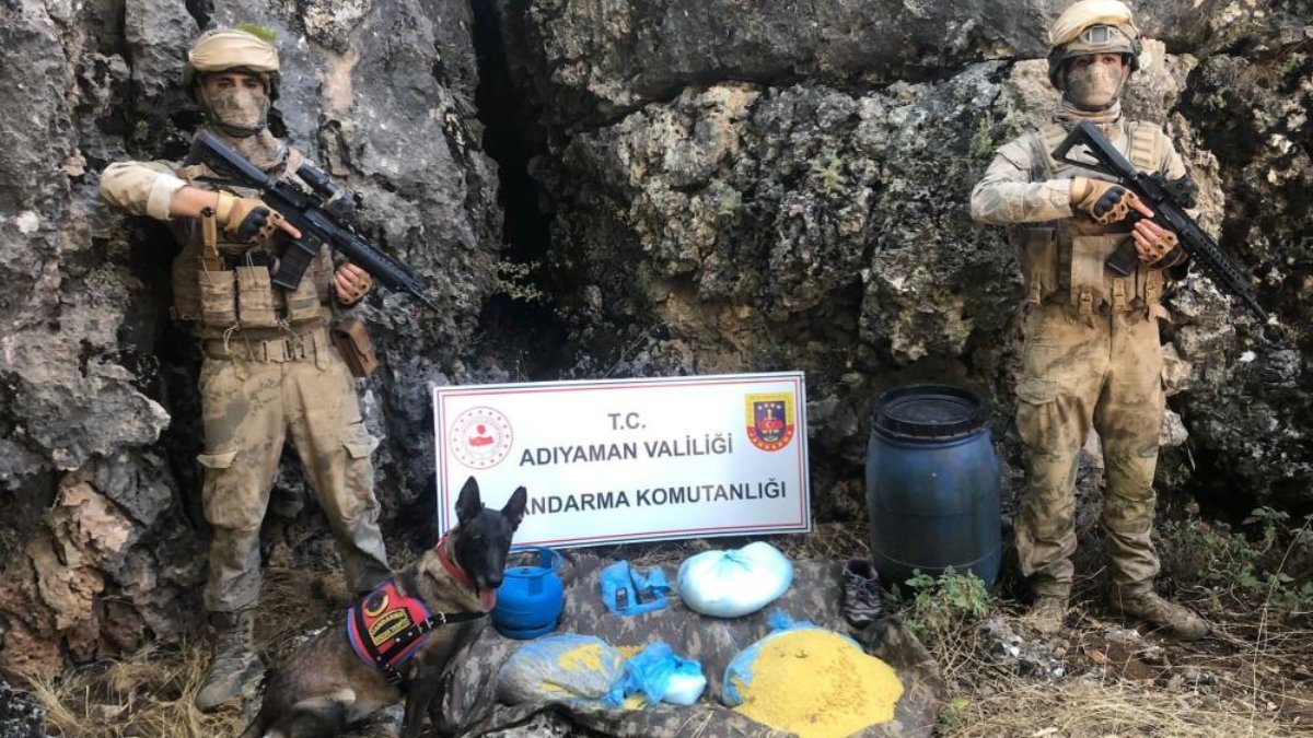 Adıyaman'da PKK'ya ait yaşam malzemeleri ele geçirildi