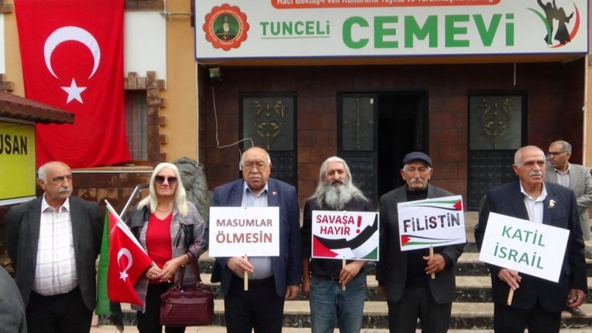 Tunceli Cemevi'nde İsrail'e lanet Filistin'e destek
