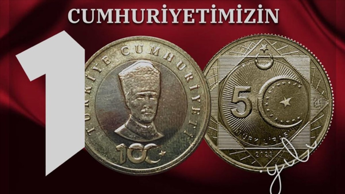 Hazine ve Maliye Bakanlığı'ndan Cumhuriyet'in 100. yılına hatıra: 5 Türk lirası basıldı