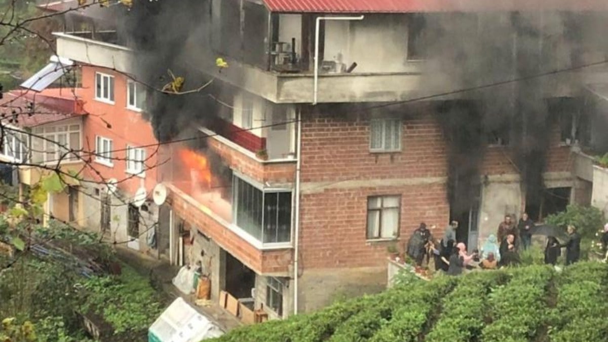 Rize'de elektrikli battaniyeden yangın çıktı: 1 ölü