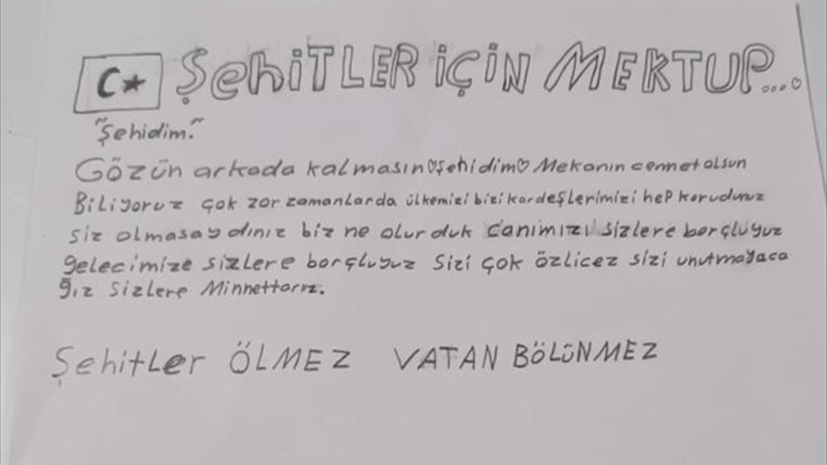 Devlet korumasındaki çocuklar Mehmetçik'e mektup yazdı