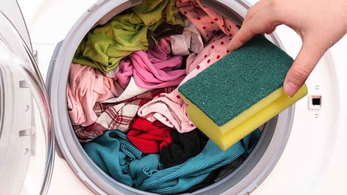 Çamaşır makinesine bulaşık sünger atın, o sorunu ortadan kaldırın...