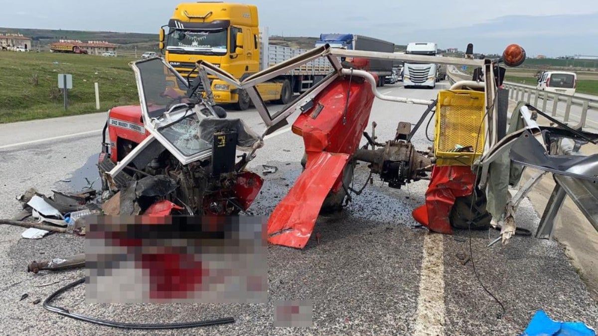Edirne'de feci kaza! Ortadan ikiye bölünen traktörün sürücüsü hayatını kaybetti