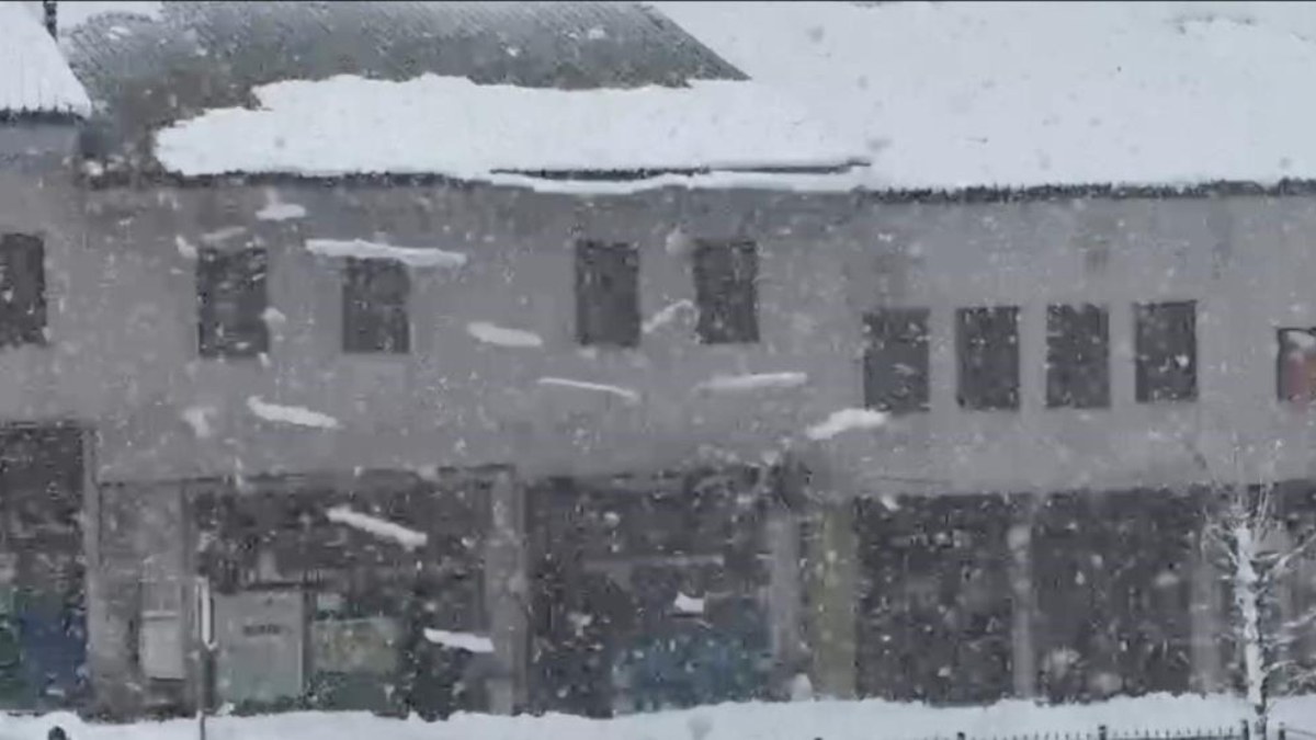 Bitlis'te çatıda biriken kar, çığ gibi düştü