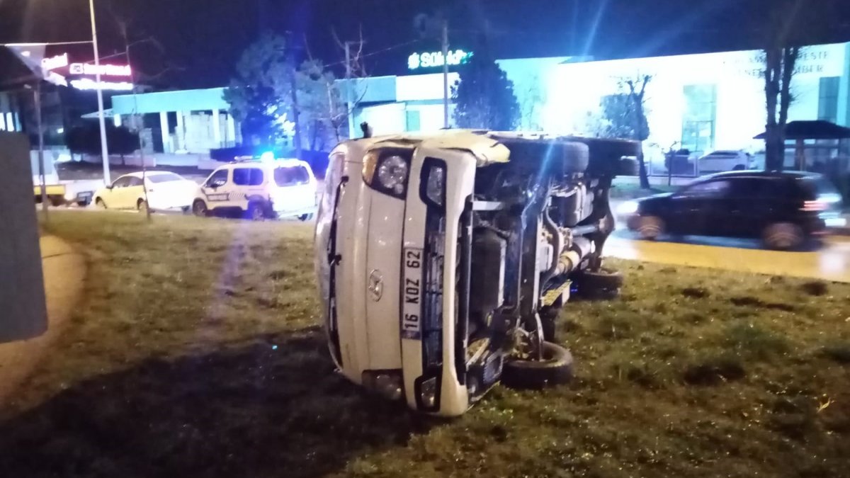 Bursa'da kamyonet otluk alana uçtu: 2 yaralı