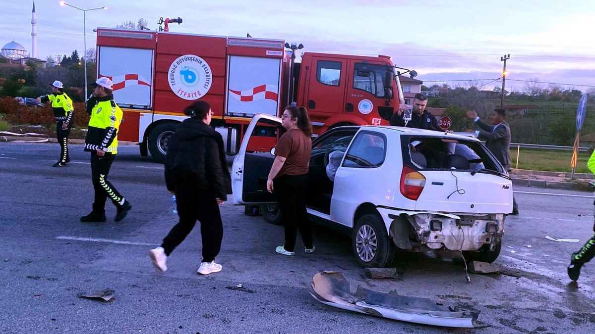 Tekirdağ'da otomobille çarpışan araç köprüden uçtu: 7 yaralı