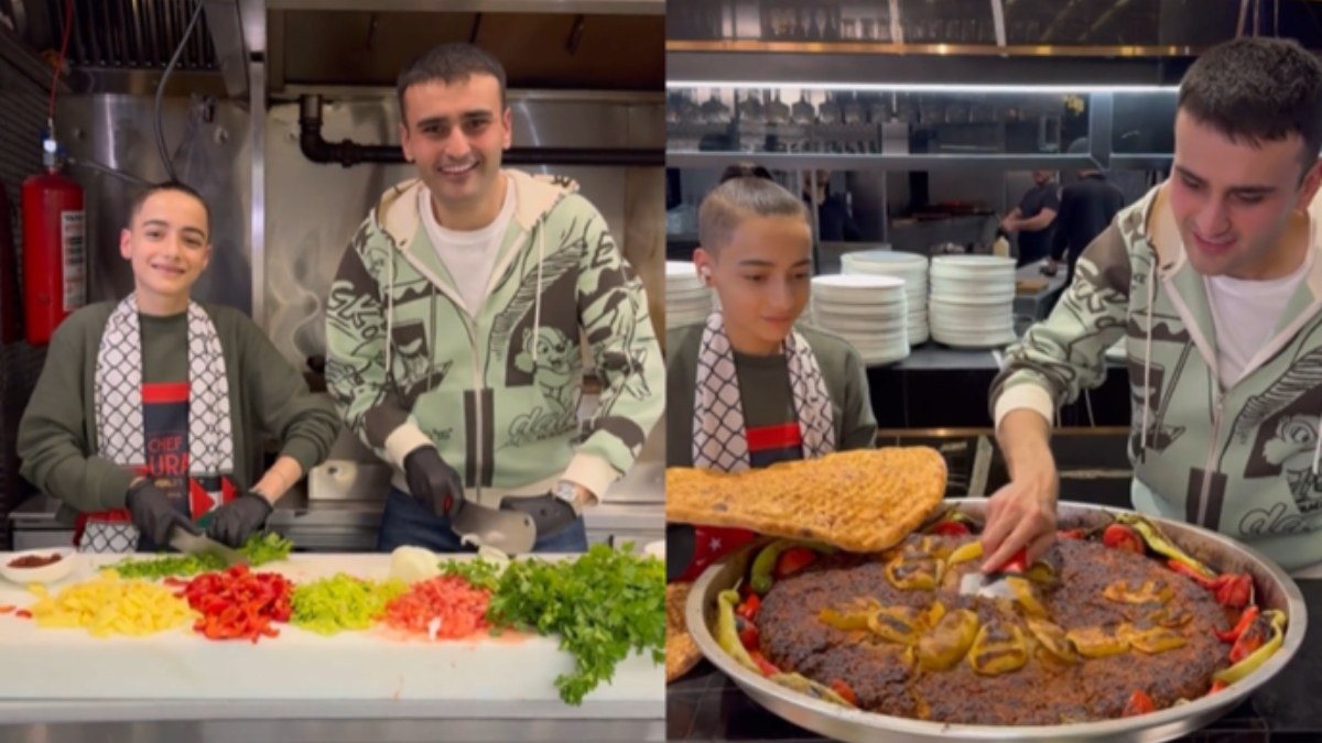 Gazzeli çocuğun isteği gerçek oldu! CZN Burak ile yemek yaptı
