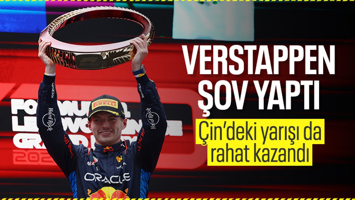 Formula 1 Çin Grand Prix'sini kazanan Max Verstappen