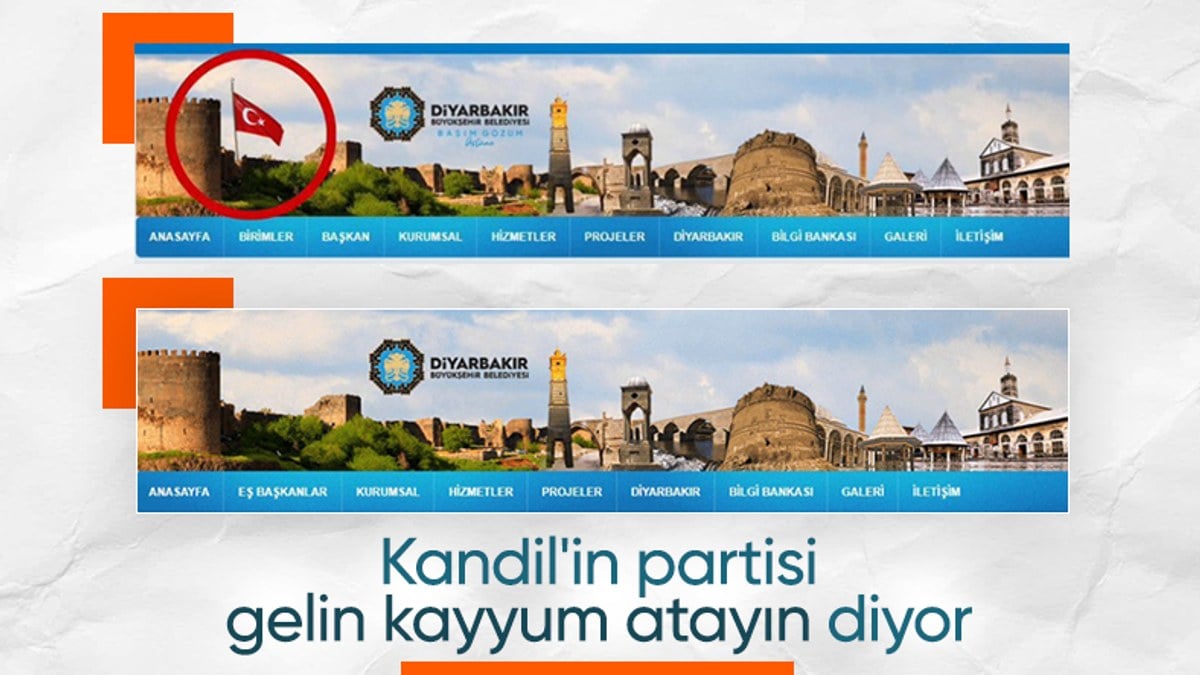 Diyarbakır Büyükşehir Belediyesi'nin internet sitesinden Türk bayrağı kaldırıldı