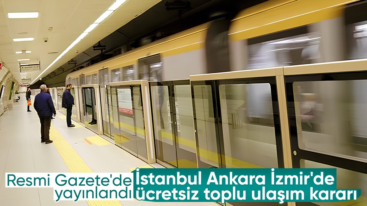 Ankara, İstanbul ve İzmir'de 1 Mayıs'ta toplu ulaşım ücretsiz