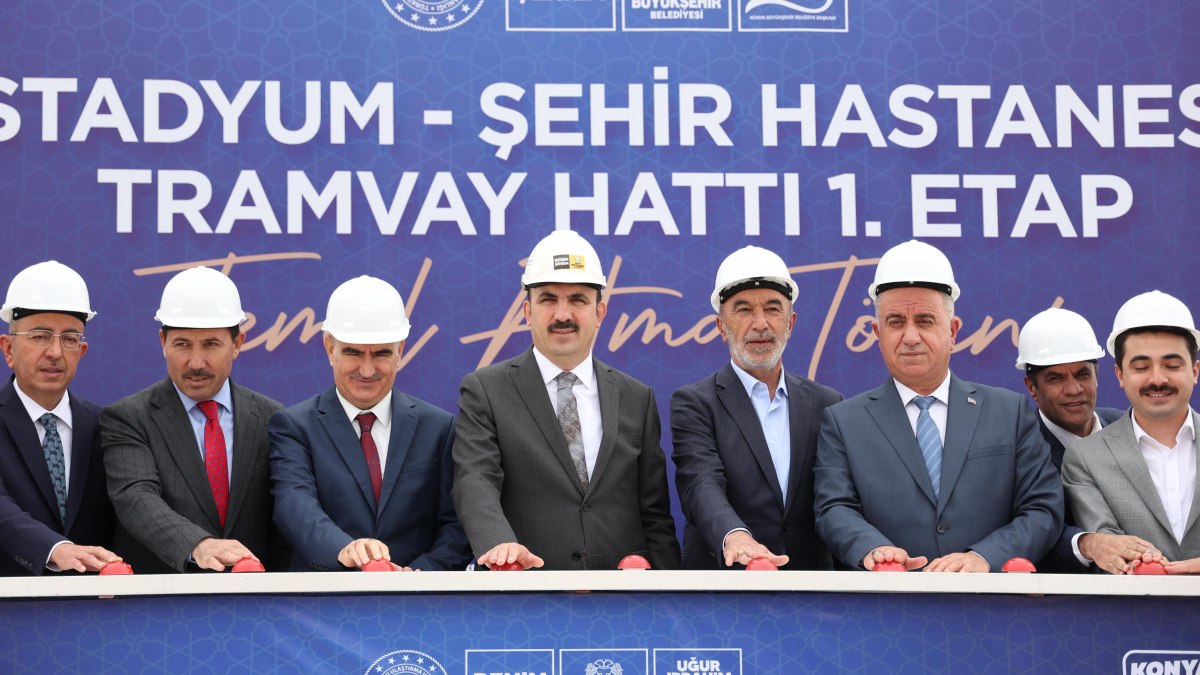 Konya'da Stadyum-Şehir Hastanesi Tramvay Hattı 1. Etabının temeli atıldı