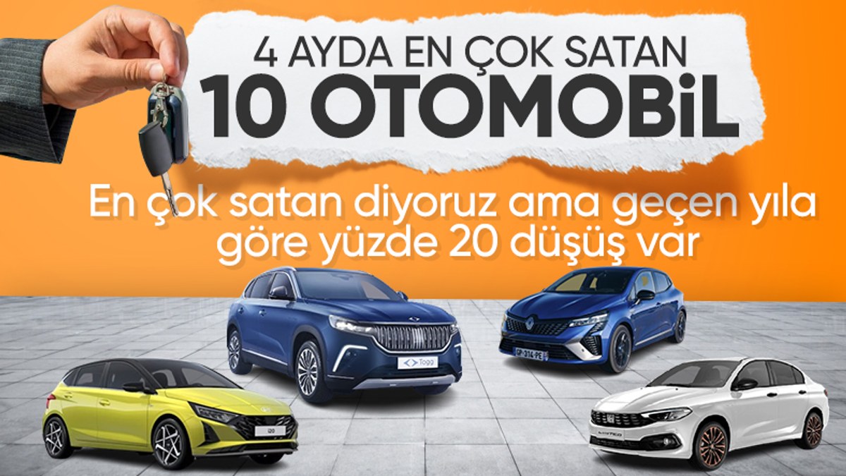 2024'ün ilk 4 ayında Türkiye'de en çok satılan 10 otomobil