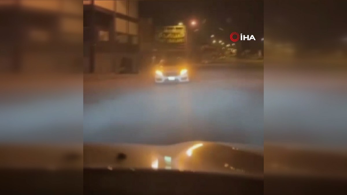 Kayseri'de polis otosu önünde drift yapan otomobil yakalandı