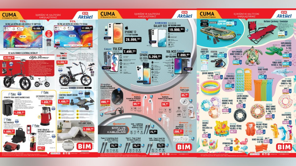 Paralar cepte kalacak! BİM müjdeyi verdi; Katlanır Şezlong 849.00 TL, Şişme Havuz 129.00 TL…