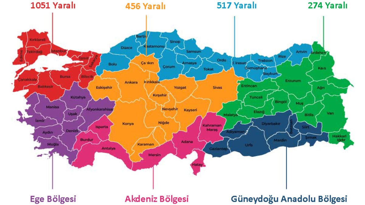 Türkiye'nin 2023 yılı silahlı şiddet haritası