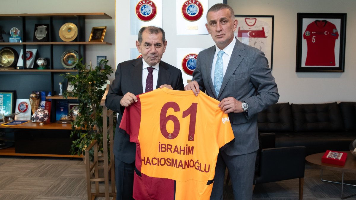 Galatasaray Başkanı Dursun Özbek'ten TFF Başkanı Hacıosmanoğlu'na ziyaret