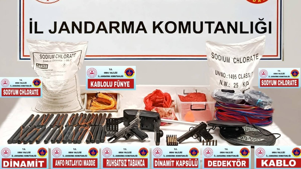 Ordu’da bir evde çok sayıda patlayıcı madde ele geçirildi