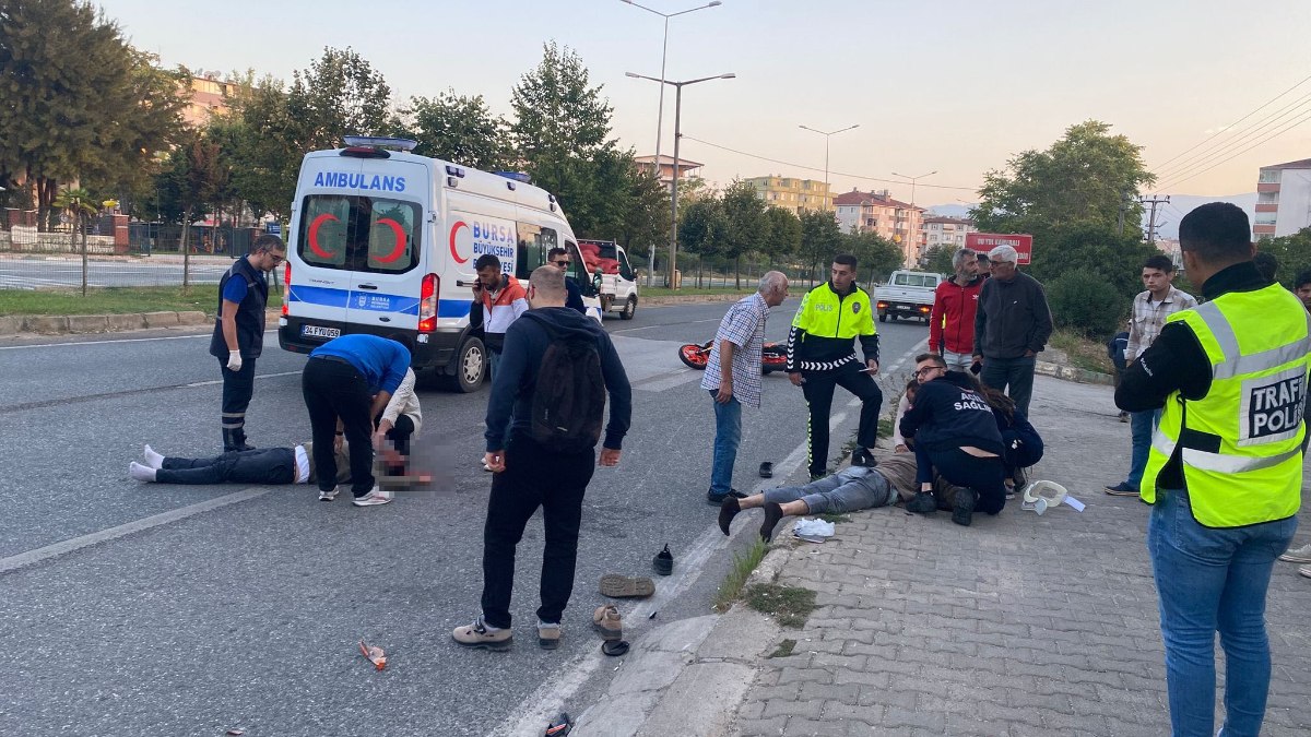 Bursa'da motosiklet yayaya çarptı