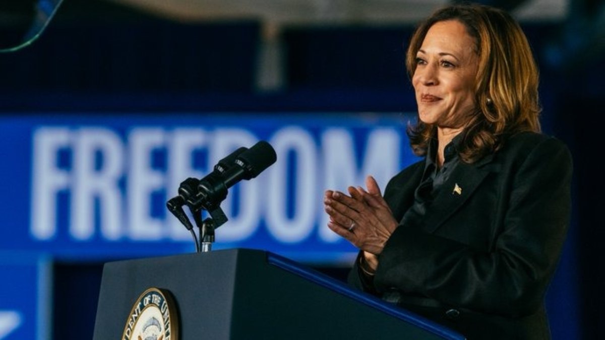 Kamala Harris'in mitingi Gazze protestosuyla bölündü