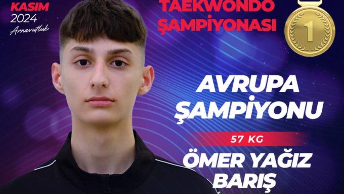 Genç tekvandocu Ömer Yağız Barış Avrupa Şampiyonu