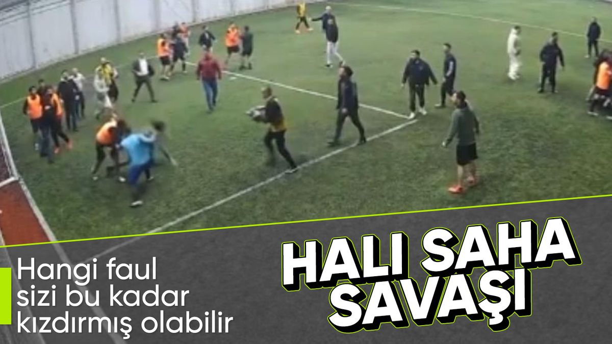 Elazığ’da halı sahada tekme ve tokatlar havada uçuştu