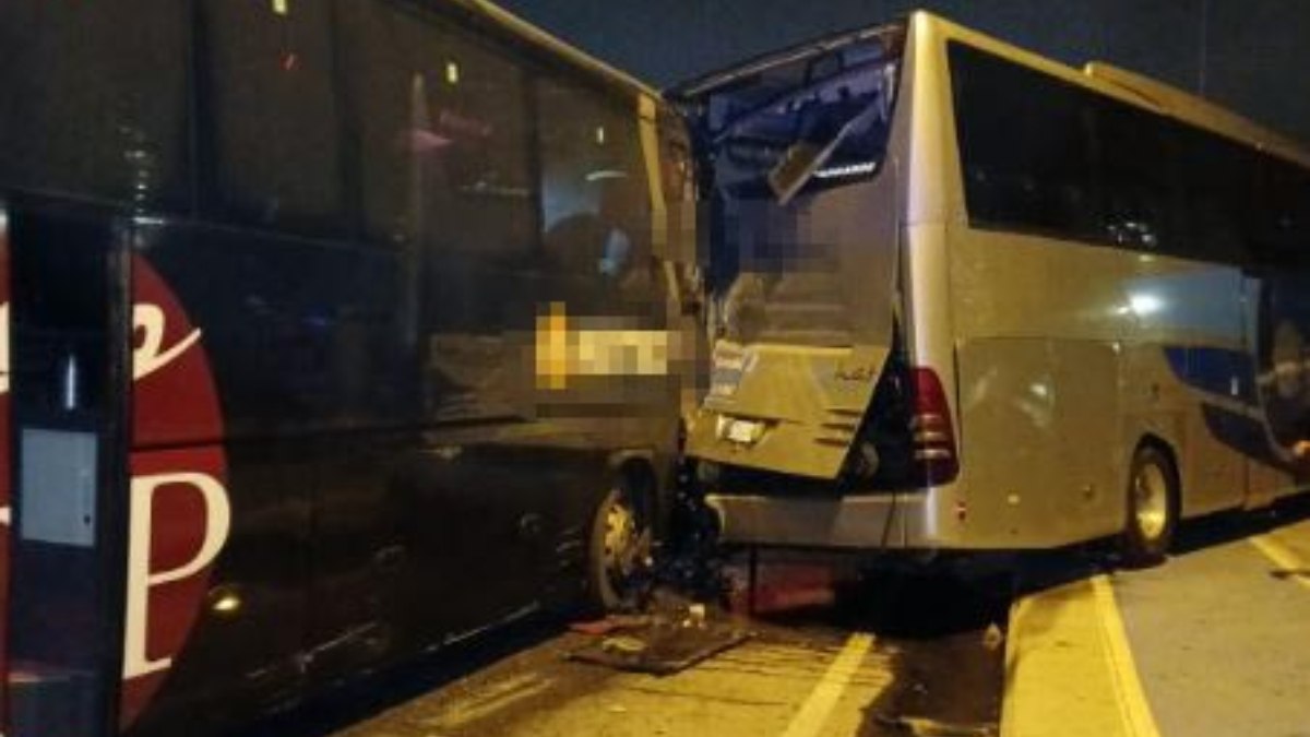 Kayseri'de yolcu otobüsü kaza yaptı