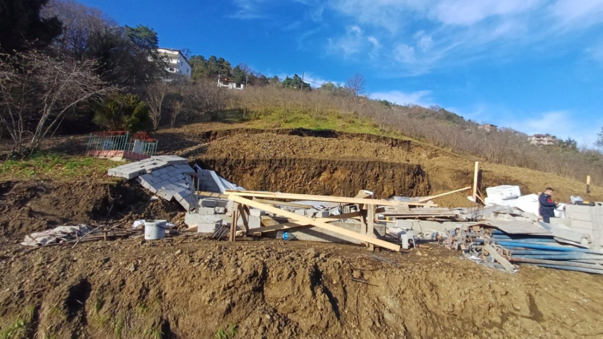 Trabzon'da istinat duvarı altında kalan 1 işçi öldü