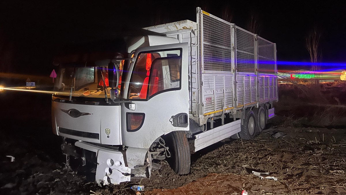 Çorum'da tarlaya uçan kamyonun sürücüsü yaralandı