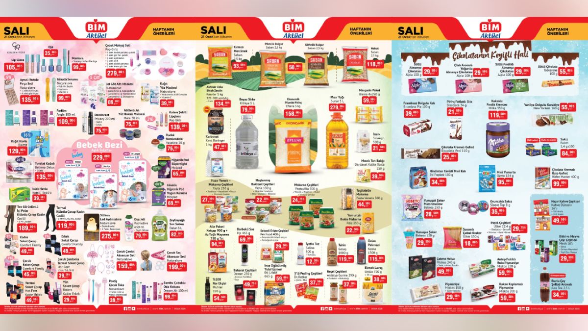 BİM 21 Ocak Aktüel Katalog: Pirinç, mısır yağı, margarin, makarna çeşitleri geliyor...