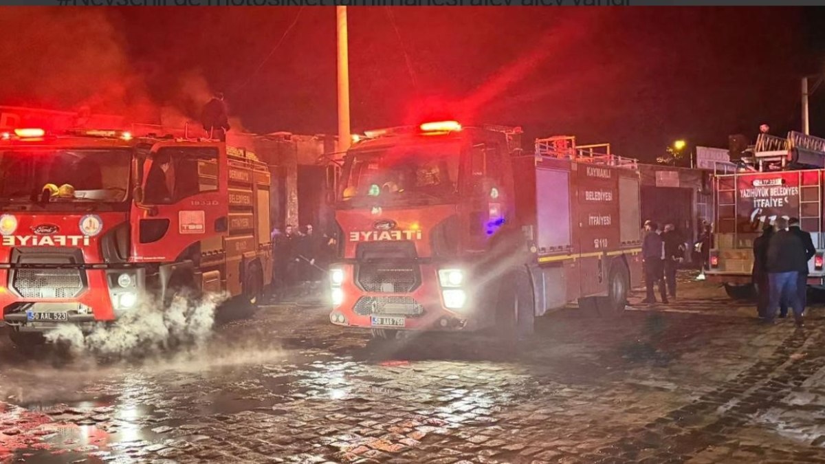 Nevşehir'de motosiklet tamir atölyesinde çıkan yangın korkuttu