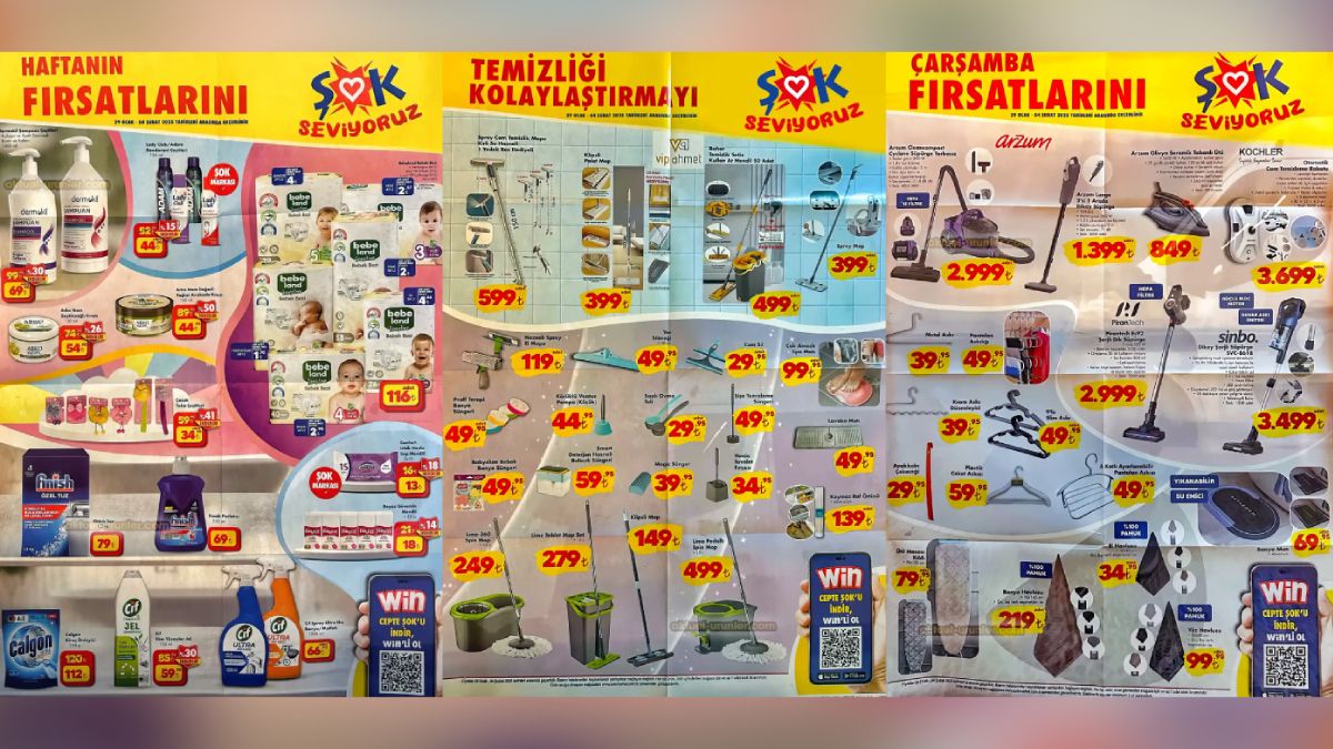ŞOK’ta temizlik malzemelerinde dev indirim; ŞOK 29 Ocak Aktüel Katalog