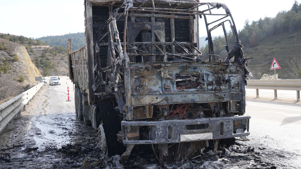 Kastamonu'da kamyon alevlere teslim oldu