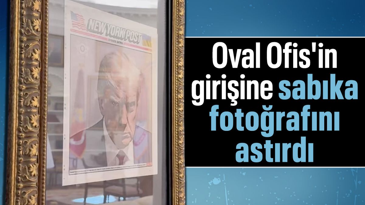 Donald Trump’ın sabıka fotoğrafı Oval Ofis’in girişine asıldı