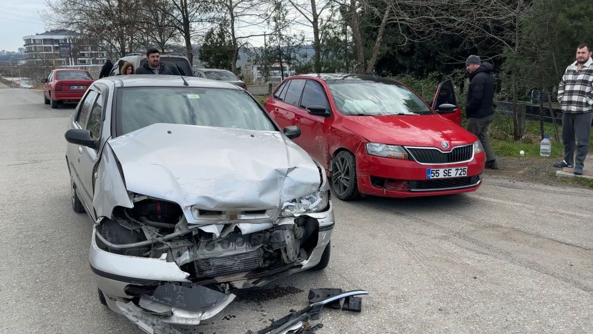 Samsun'da sıklıkla kazaların olduğu caddede yine kaza: 1 yaralı