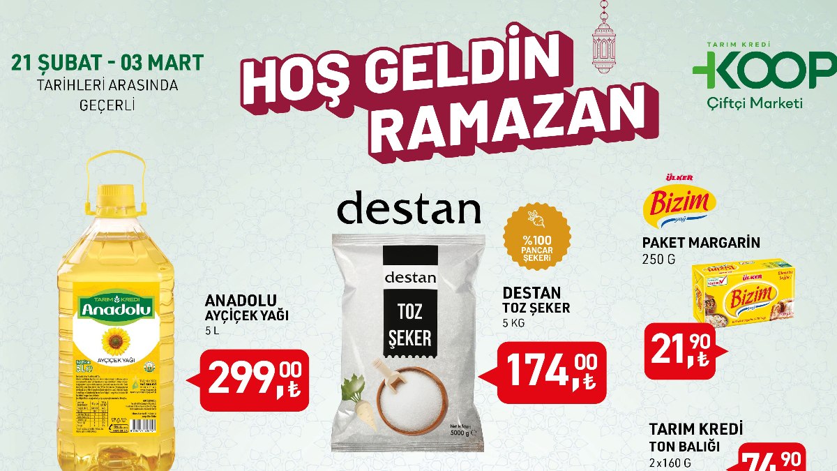 Tarım Kredi'de Ramazan bereketi! Fiyatlar sabitlendi: Ayçiçek yağı, kaşar, çay, şeker...