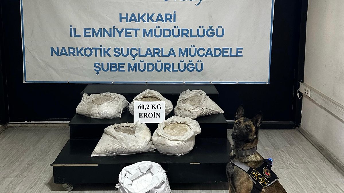 Hakkari’de 60 kilo eroin ele geçirildi