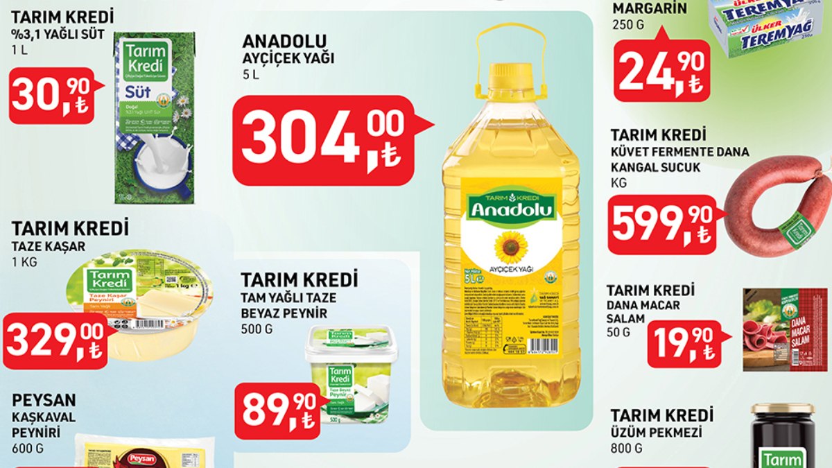 Tarım Kredi'de 11-17 Mart fırsatları! Ayçiçek yağı, süt, peynir, sucuk; İşte Ramazan kampanyası...