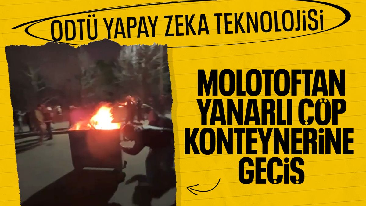 ODTÜ’de eylemciler çöp konteynerlerini yaktı