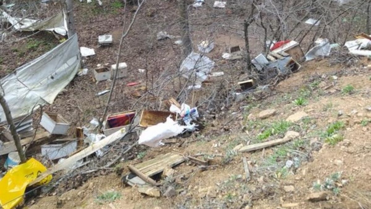 Gümüşhane'de fırtına: Arı kovanları telef oldu