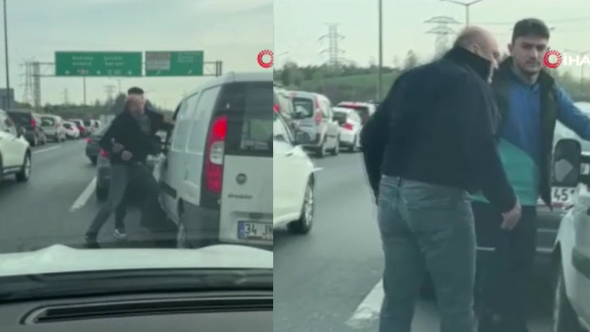 İstanbul trafiğinde yumruklu yol verme kavgası