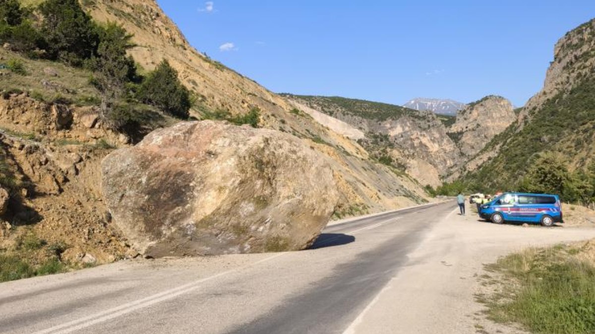 Artvin'de dev kaya yola düştü