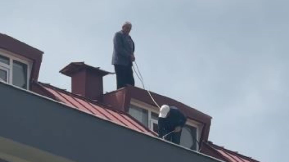 İstanbul'da çatıya çıkan işçini akılalmaz 'güvenlik önlemi'