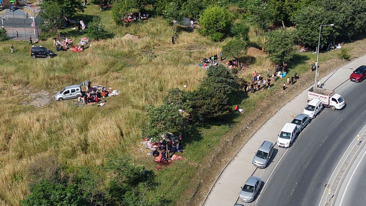 İstanbul'da kaçak kurban kesimi havadan görüntülendi