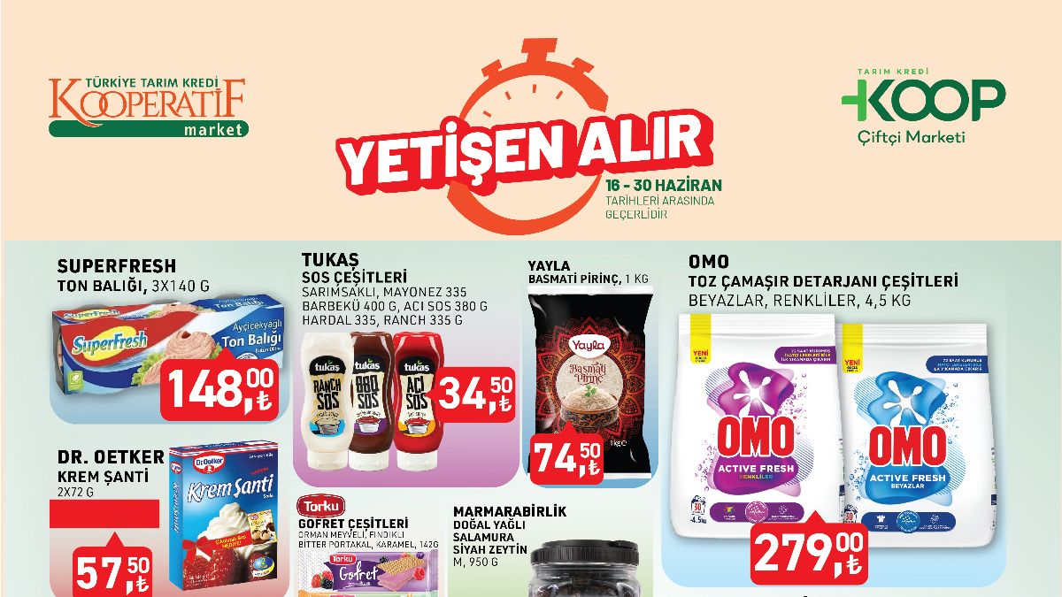 Tarım Kredi'de 16-30 Haziran kampanyası: Yetişen alır! Toz deterjan, yumuşatıcı, saç boyaları...