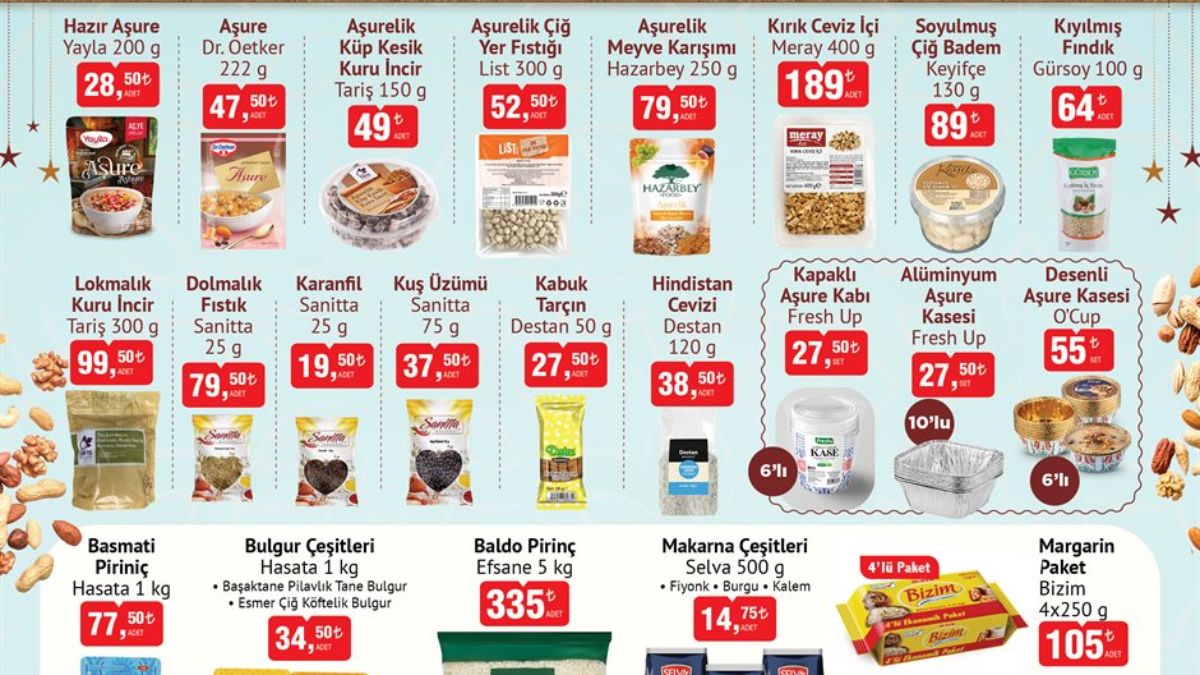 BİM'de Aşure Günü 2025: Bütün malzemeler geldi! İşte fiyatları...