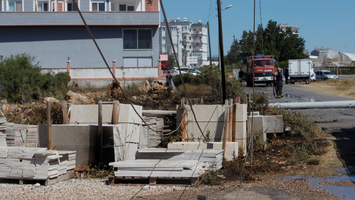 Antalya'da köpeğe çarpmamak için kaza yapıp yangına neden oldu