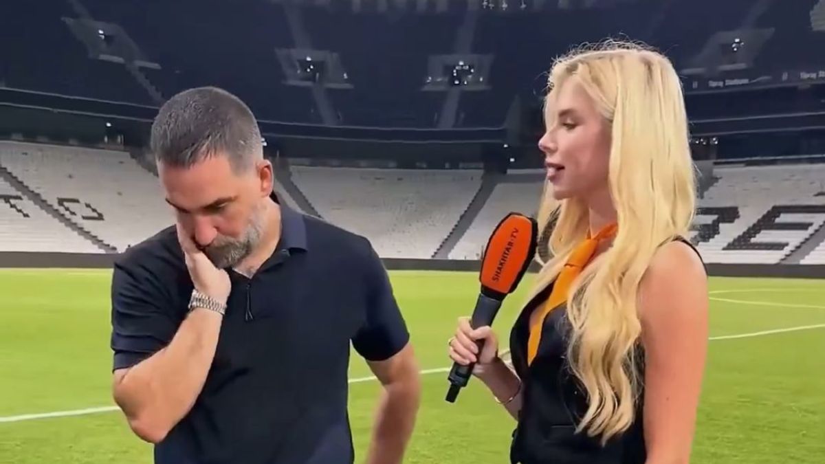Arda Turan'ın güzel muhabirle göz teması kurmama çabası dikkat çekti