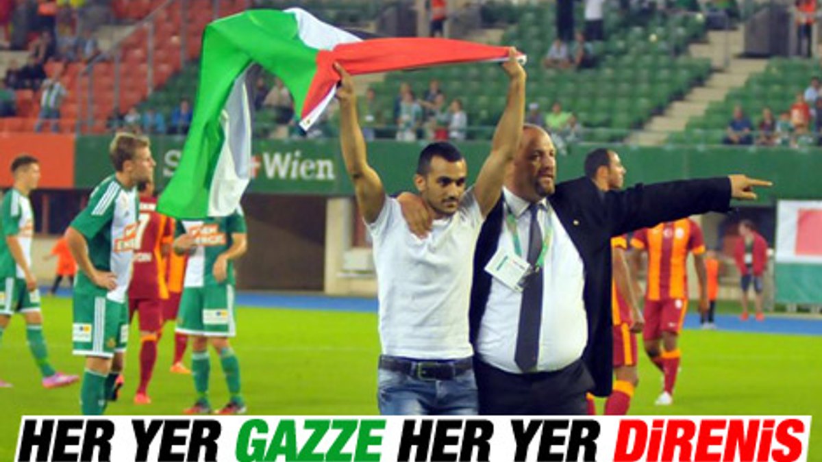 Galatasaray maçında Filistin bayrağıyla Gazze'ye destek