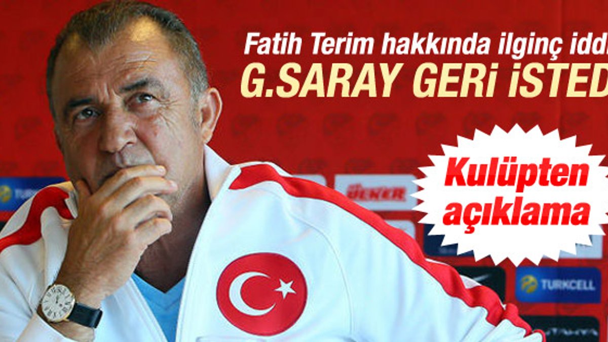 Galatasaray TFF'den Fatih Terim'i istedi