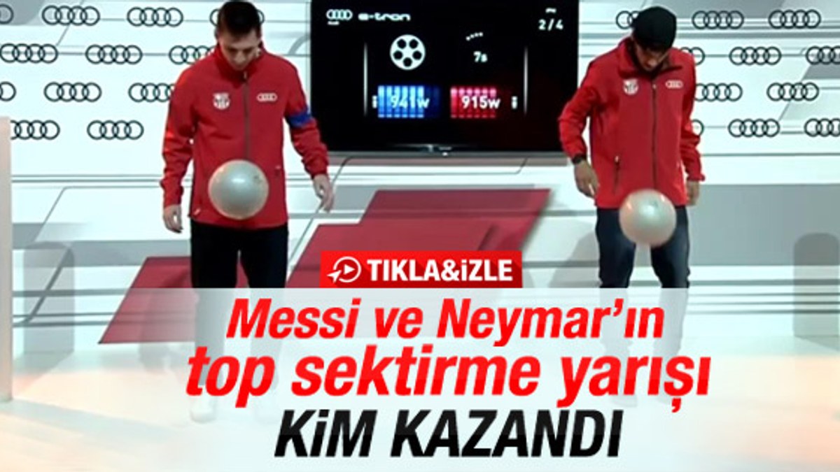 Messi ve Neymar'ın top sektirme yarışı İZLE